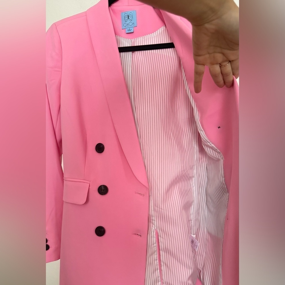 CeCe, pink, blazer, jacket Long Sleeve Double finished | Size 2 - Picture 5 of 9